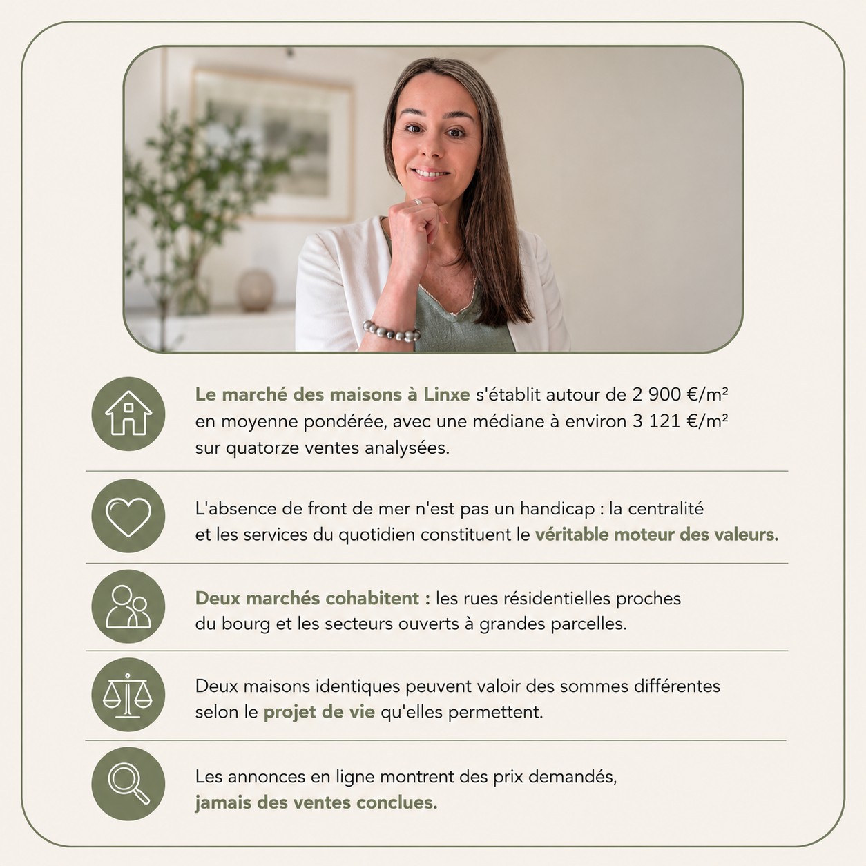 Infographie — prix de votre maison à Linxe